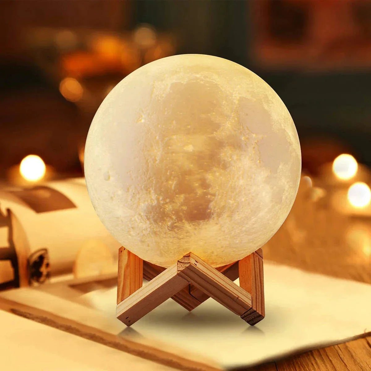 D5 Starry Moon Lamp 8Cm - LED Night Light with Stand, Perfect for Bedroom Decor and Gifts - Domotech Services