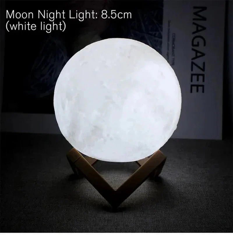 D5 Starry Moon Lamp 8Cm - LED Night Light with Stand, Perfect for Bedroom Decor and Gifts - Domotech Services