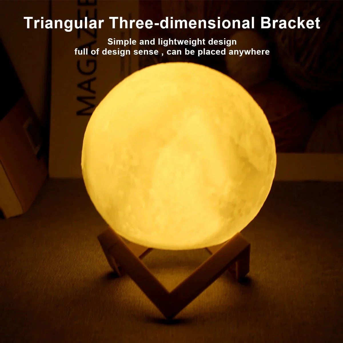 D5 Starry Moon Lamp 8Cm - LED Night Light with Stand, Perfect for Bedroom Decor and Gifts - Domotech Services