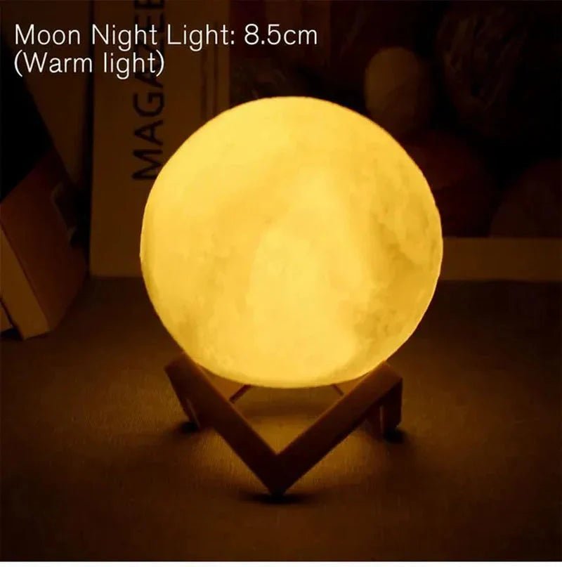 D5 Starry Moon Lamp 8Cm - LED Night Light with Stand, Perfect for Bedroom Decor and Gifts - Domotech Services
