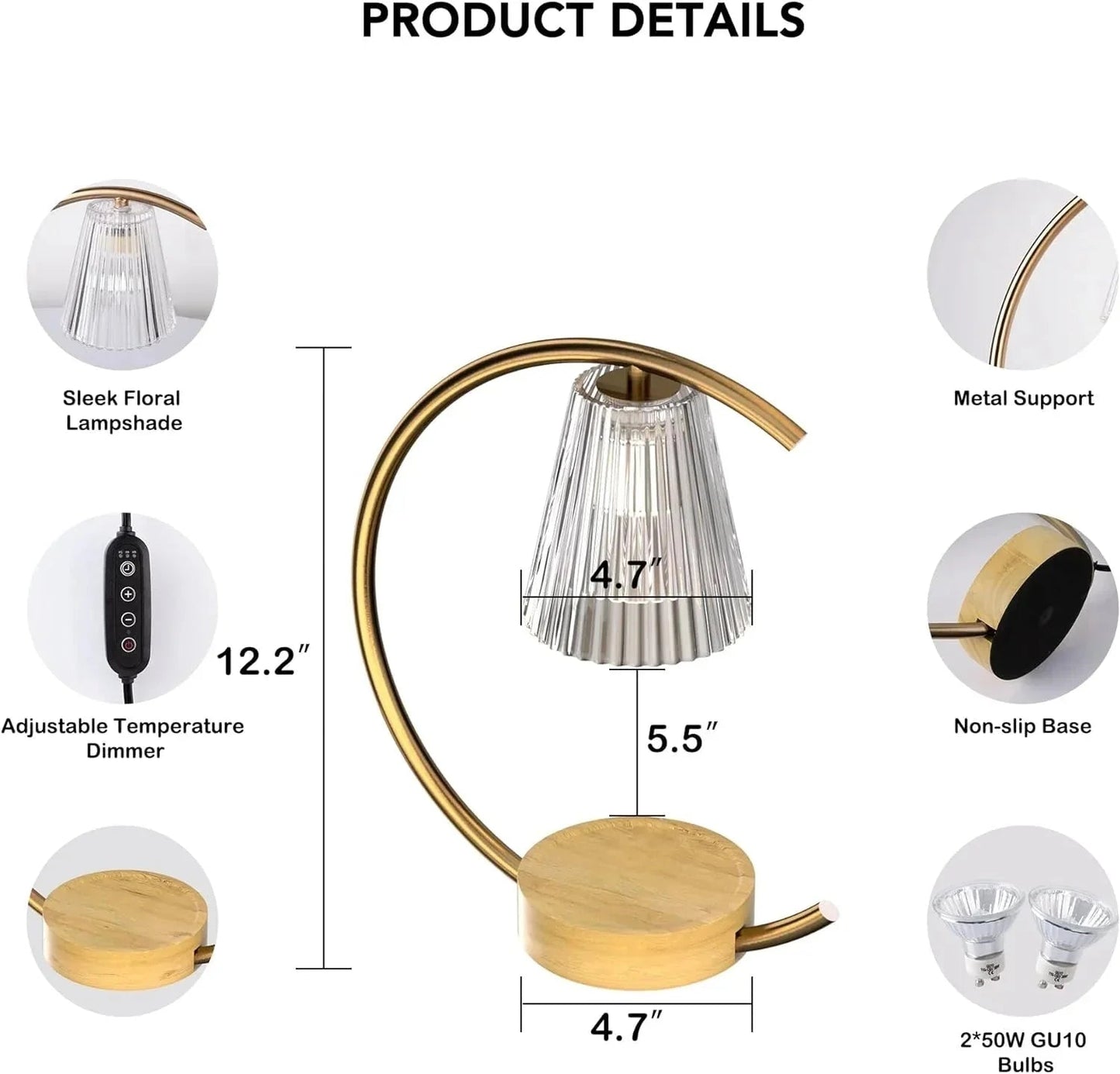 Dimmable Candle Warmer Lamp – Efficient, Flame - Free Fragrance - Domotech Services