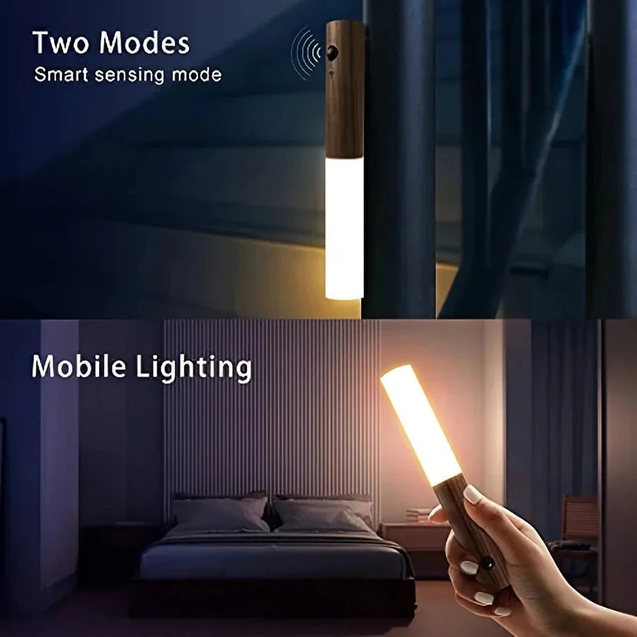 Intelligent Human Body Induction LED Night Light – Rechargeable Wall Light for Corridor, Cabinet, and Toilet - Domotech Services