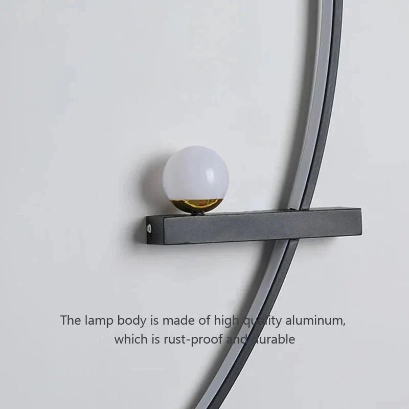 Modern LED Wall Lamp – Minimalist Art Design for Bedroom, Living Room, and Bathroom, Gold/Black - Domotech Services