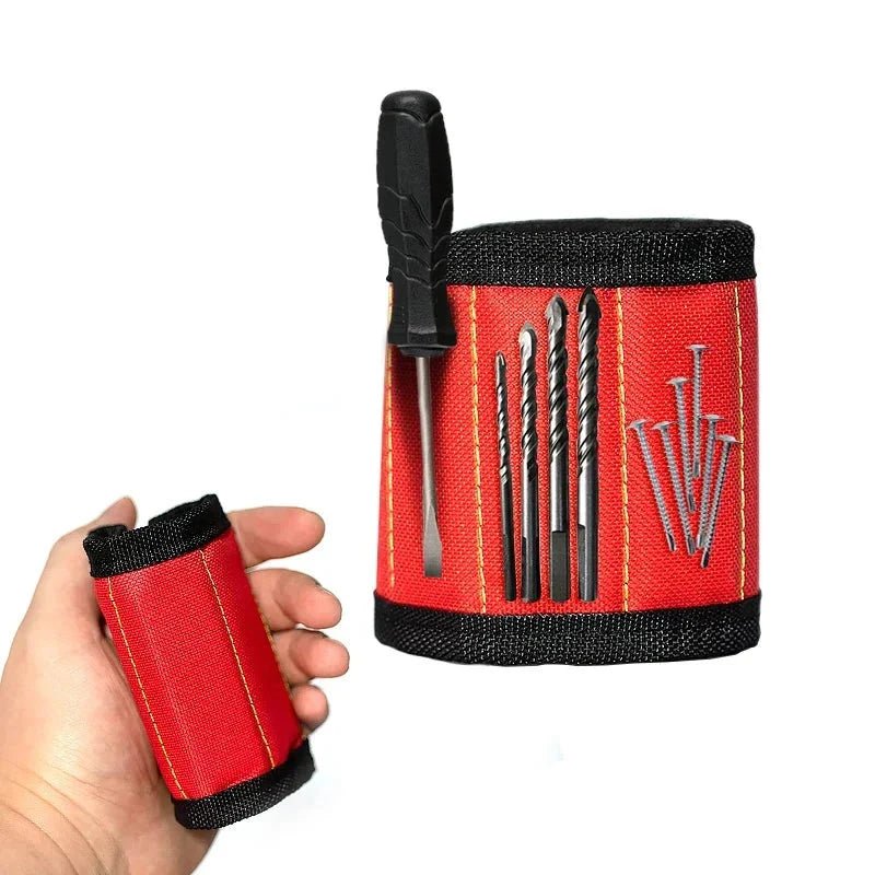 Strong Magnetic Wristband – Portable Tool Bag for Holding Screws, Nails, Nuts, Bolts, and Drill Bits - Domotech Services