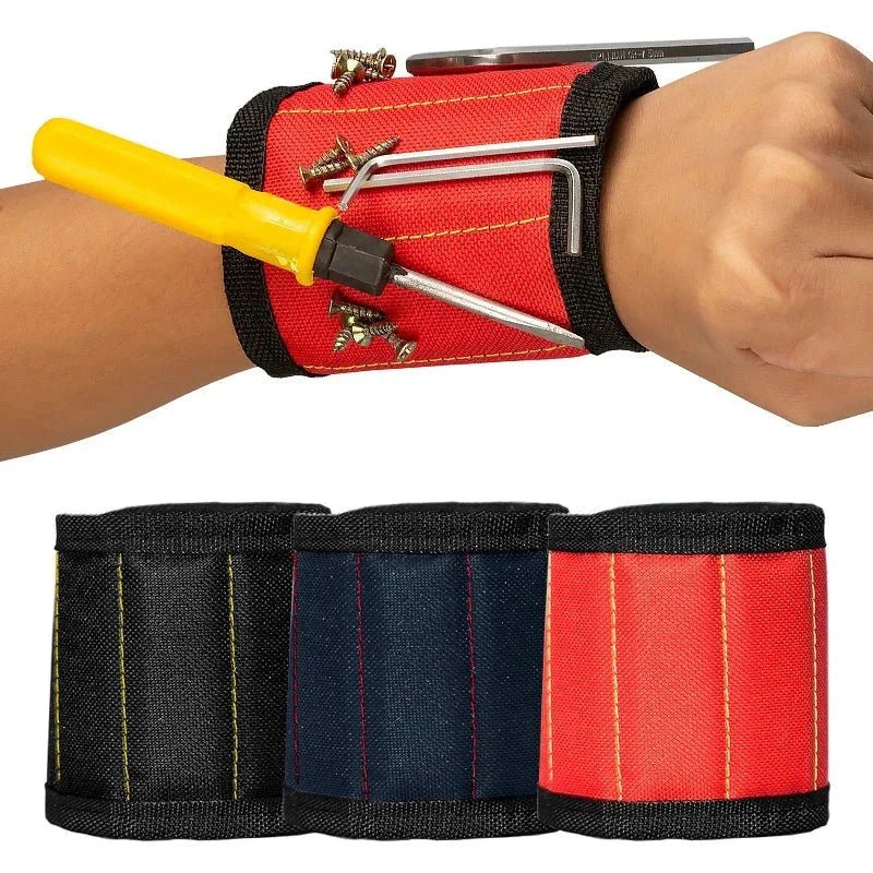 Strong Magnetic Wristband – Portable Tool Bag for Holding Screws, Nails, Nuts, Bolts, and Drill Bits - Domotech Services