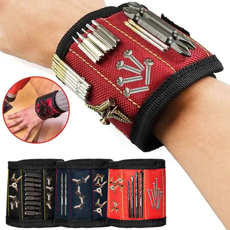Strong Magnetic Wristband – Portable Tool Bag for Holding Screws, Nails, Nuts, Bolts, and Drill Bits - Domotech Services