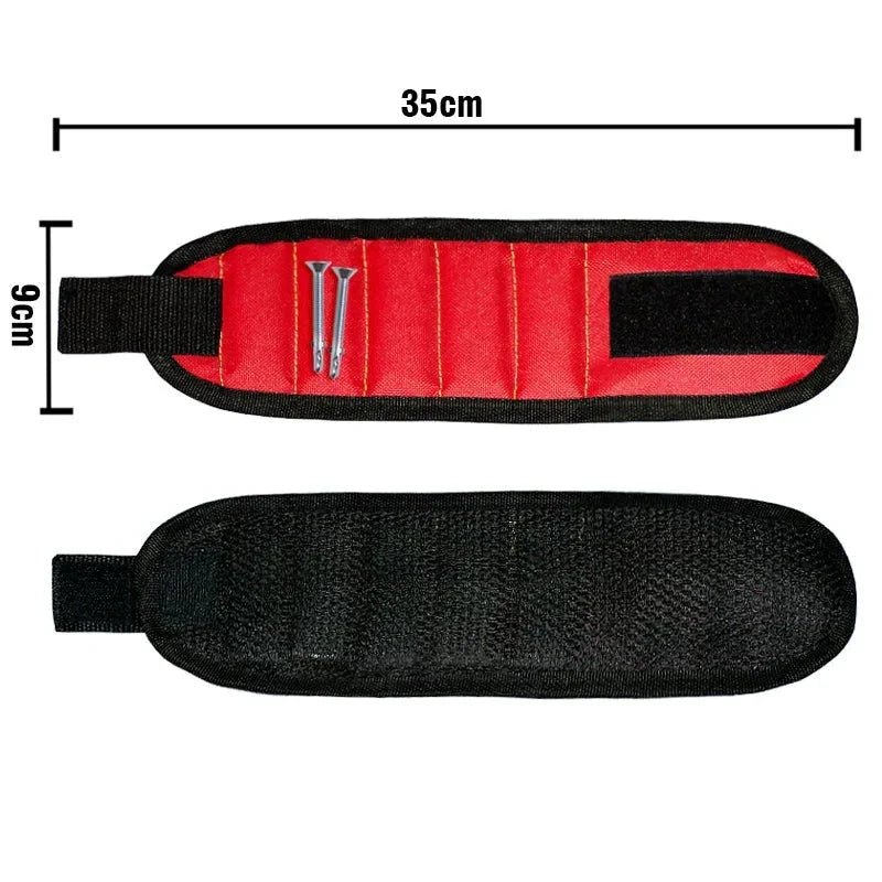 Strong Magnetic Wristband – Portable Tool Bag for Holding Screws, Nails, Nuts, Bolts, and Drill Bits - Domotech Services