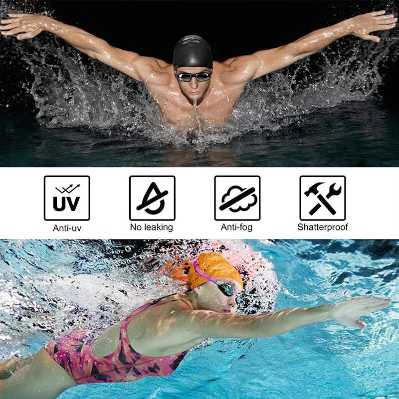 Swimming Goggles for Men & Women – Anti - Fog UV Protection, Waterproof, Adjustable Silicone Swim Goggles for Adults & Kids - Domotech Services