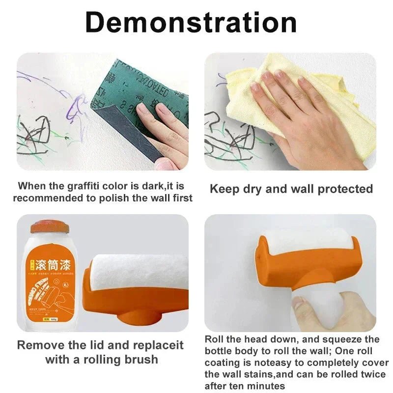 Antibacterial Wall Paint – Strong Repair Latex Paint with Roller Brush for Living Room & Kitchen - Domotech Services