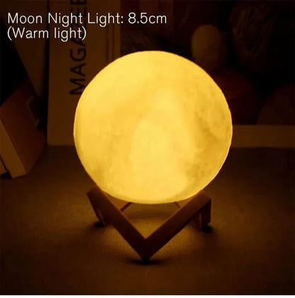 D5 Starry Moon Lamp 8Cm - LED Night Light with Stand, Perfect for Bedroom Decor and Gifts - Domotech Services