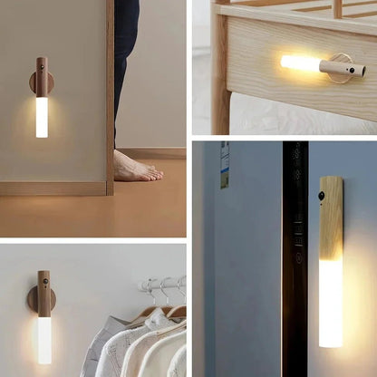 Intelligent Human Body Induction LED Night Light – Rechargeable Wall Light for Corridor, Cabinet, and Toilet - Domotech Services