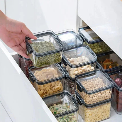 Multipurpose Food Storage Containers Set - Clear Jars with Lids for Cereal, Candy, and Dry Goods - Domotech Services