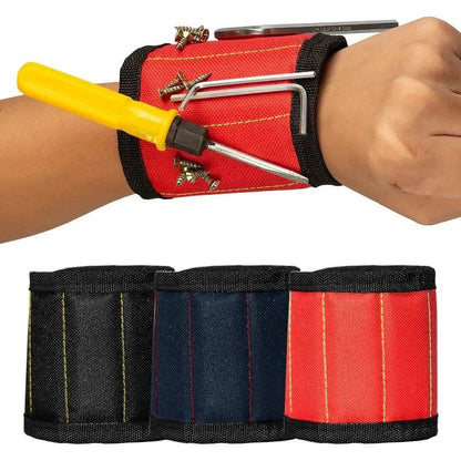 Strong Magnetic Wristband – Portable Tool Bag for Holding Screws, Nails, Nuts, Bolts, and Drill Bits - Domotech Services